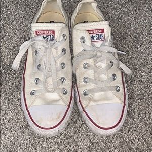 White (used) low top converse